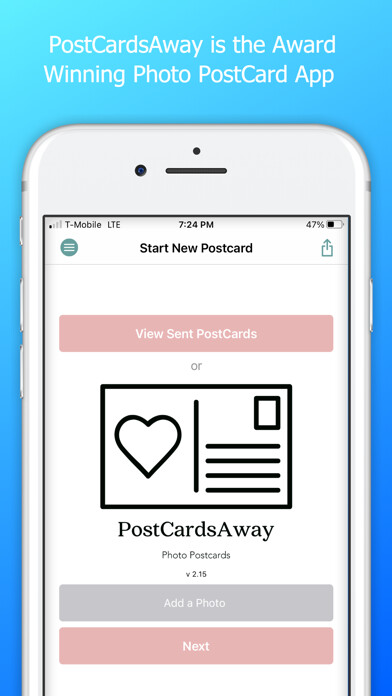 Emulate iPhone app PostCardsAway using MyAndroid