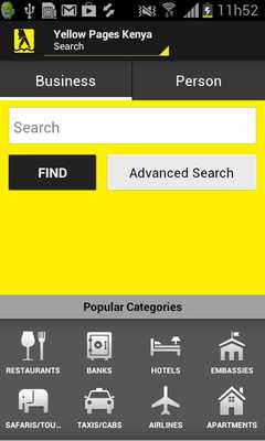Emulate Android APK Postel Yellow Pages