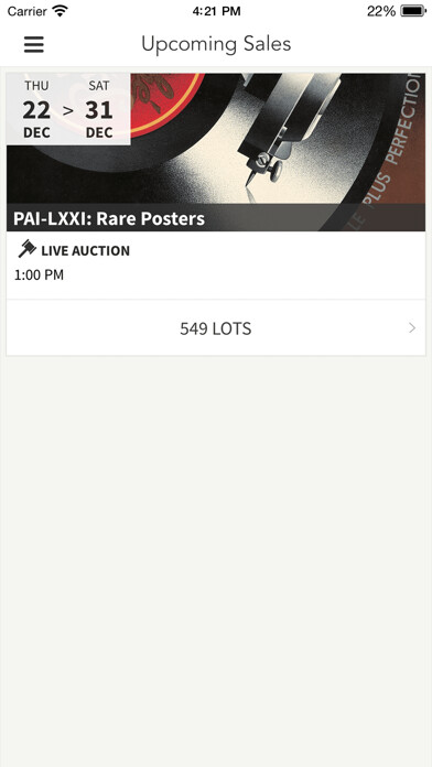 Emulate iPhone app Poster Auctions International using MyAndroid Emulate iPhone app Poster Auctions International using MyAndroid