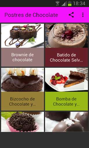 Run android online APK Postres de Chocolate from MyAndroid or emulate Postres de Chocolate using MyAndroid