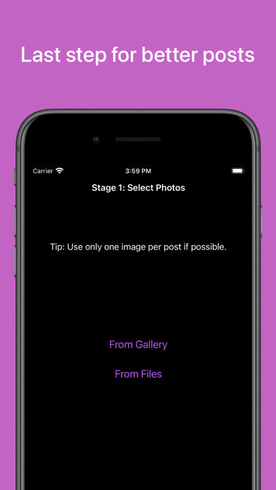 Emulate iPhone app Post Wizard For Instagram using MyAndroid