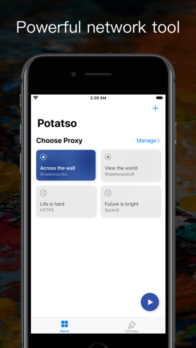 Emulate iPhone app Potatso using MyAndroid