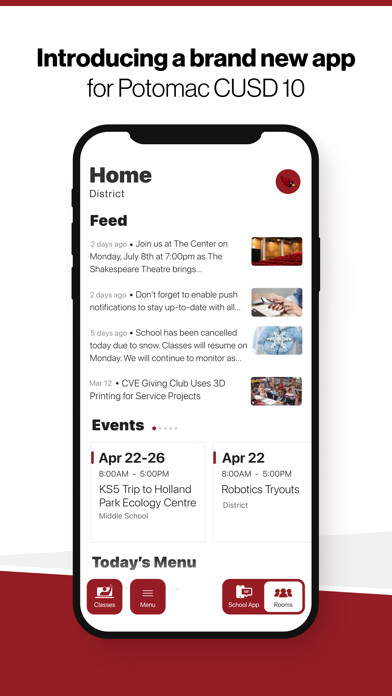 Emulate iPhone app Potomac CUSD 10, IL using MyAndroid