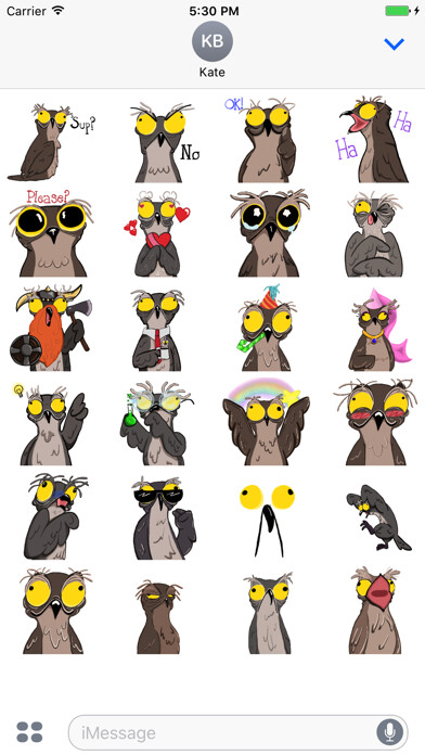 Emulate iPhone app Potoo Bird Sticker Pack using MyAndroid Emulate iPhone app Potoo Bird Sticker Pack using MyAndroid