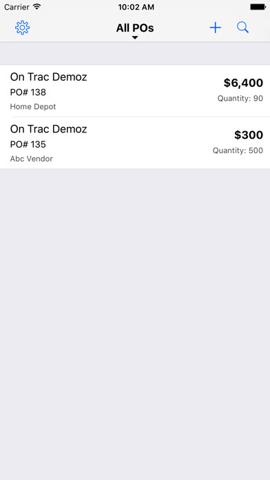 Emulate iPhone app PO Tracker from OnTrac Mobile using MyAndroid