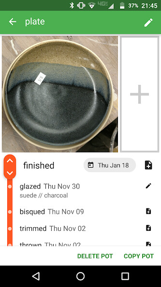 Emulate iPhone app Pottery Log using MyAndroid