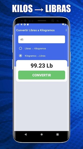 Run android online APK Pounds to Kilograms converter. from MyAndroid or emulate Pounds to Kilograms converter. using MyAndroid