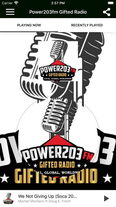 Emulate iPhone app Power203fm Gifted Radio using MyAndroid