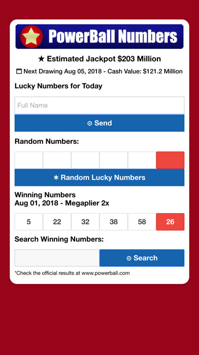 Emulate iPhone app Powerball Lucky Numbers using MyAndroid Emulate iPhone app Powerball Lucky Numbers using MyAndroid
