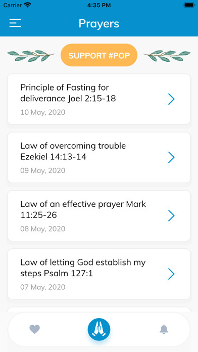 Emulate iPhone app Power of Prayer-A Living Guide using MyAndroid