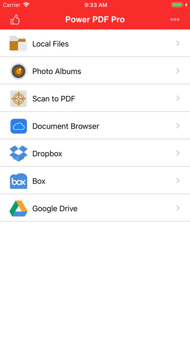 Emulate iPhone app Power PDF - PDF Manager using MyAndroid