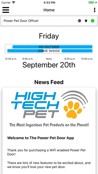 Emulate iPhone app Power Pet Door using MyAndroid