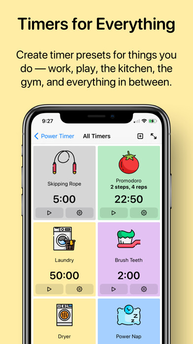 Emulate iPhone app PowerTimer using MyAndroid