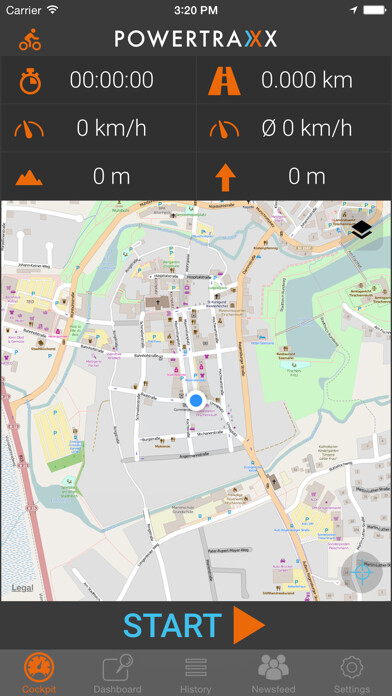Emulate iPhone app PowerTraxx GPS Tracker using MyAndroid