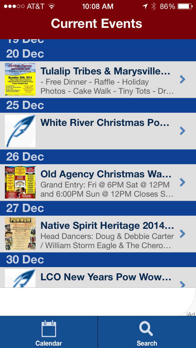Emulate iPhone app Pow Wow Calendar using MyAndroid Emulate iPhone app Pow Wow Calendar using MyAndroid