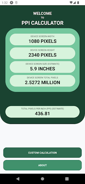 Run android online APK PPI Calculator from MyAndroid or emulate PPI Calculator using MyAndroid