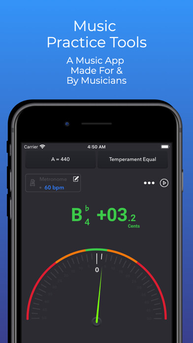 Emulate iPhone app Practica - Tuner & Metronome using MyAndroid Emulate iPhone app Practica - Tuner & Metronome using MyAndroid