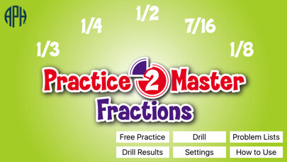 Emulate iPhone app Practice2Master Fractions using MyAndroid