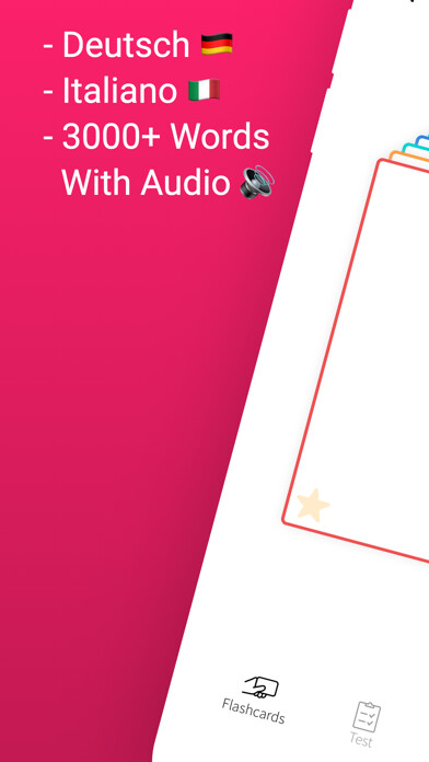Emulate iPhone app Practice Italian German Words using MyAndroid