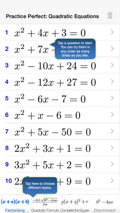 Emulate iPhone app Practice Perfect: Maths 3 using MyAndroid