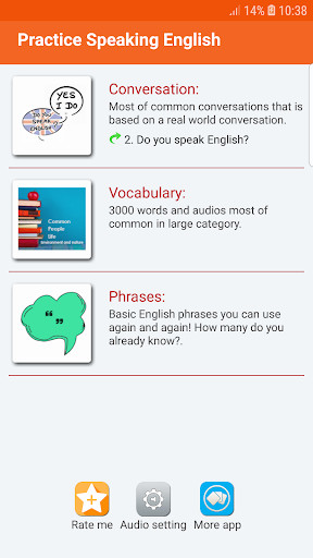 Run android online APK Practice Speaking English from MyAndroid or emulate Practice Speaking English using MyAndroid