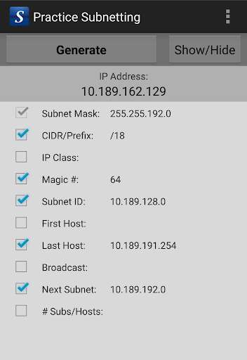 Run android online APK Practice Subnetting from MyAndroid or emulate Practice Subnetting using MyAndroid