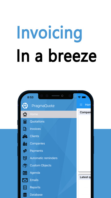 Emulate iPhone app PragmaQuote: Quotes & Invoices using MyAndroid Emulate iPhone app PragmaQuote: Quotes & Invoices using MyAndroid