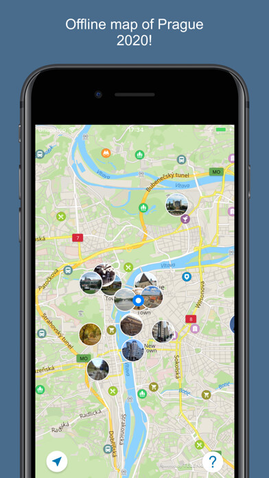 Emulate iPhone app Prague 2020 — offline map using MyAndroid