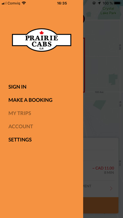 Emulate iPhone app Prairie Cabs using MyAndroid