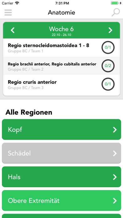 Emulate iPhone app Praktikum Klinische Anatomie using MyAndroid