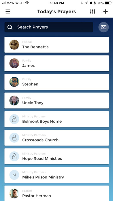 Emulate iPhone app Prayer Notebook using MyAndroid