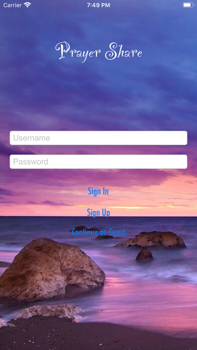 Emulate iPhone app Prayer Share! using MyAndroid