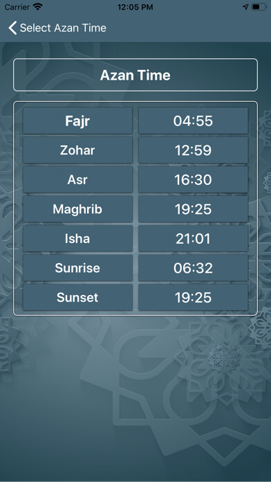 Emulate iPhone app PrayerTimeCalculator using MyAndroid