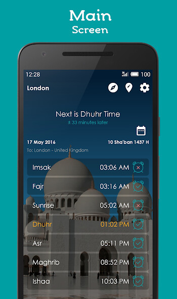 Run android online APK Prayer Times, Adhan, Qibla from MyAndroid or emulate Prayer Times, Adhan, Qibla using MyAndroid
