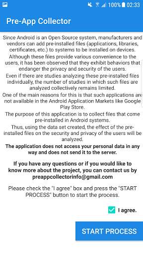 Run android online APK Pre-App Collector from MyAndroid or emulate Pre-App Collector using MyAndroid
