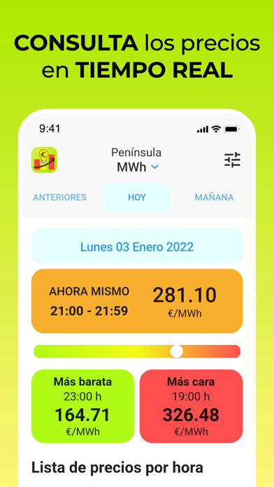Emulate iPhone app Precio Luz ESPAA: Ahorra PVPC using MyAndroid