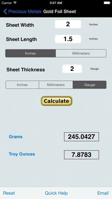 Emulate iPhone app Precious Metal&Gem Calculator using MyAndroid Emulate iPhone app Precious Metal&Gem Calculator using MyAndroid