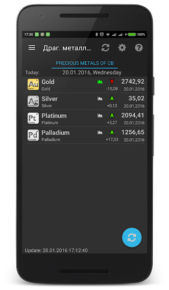 Run android online APK Precious metals (Pro) from MyAndroid or emulate Precious metals (Pro) using MyAndroid