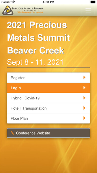 Emulate iPhone app Precious Metals Summit using MyAndroid Emulate iPhone app Precious Metals Summit using MyAndroid