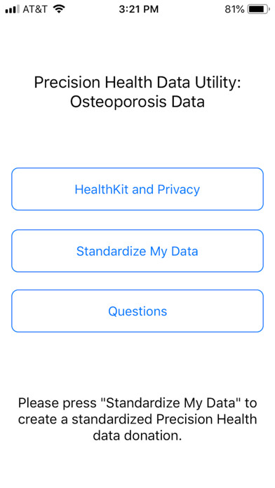 Emulate iPhone app Precision Health Osteoporosis using MyAndroid Emulate iPhone app Precision Health Osteoporosis using MyAndroid
