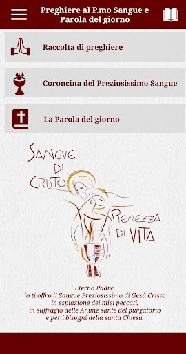 Run android online APK Prega il Preziosissimo Sangue e Parola del giorno from MyAndroid or emulate Prega il Preziosissimo Sangue e Parola del giorno using MyAndroid
