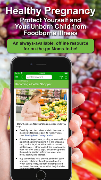 Emulate iPhone app Pregnancy Food Safety Guide using MyAndroid
