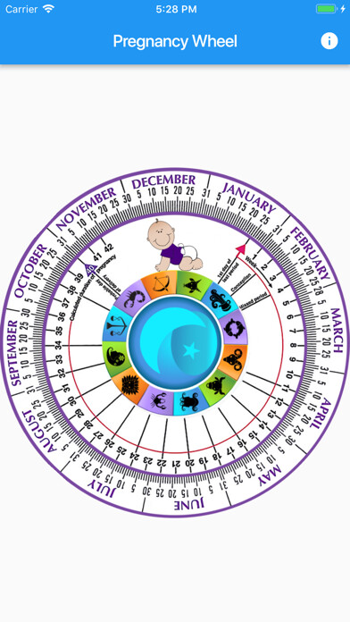 Emulate iPhone app Pregnancy Wheel HD using MyAndroid
