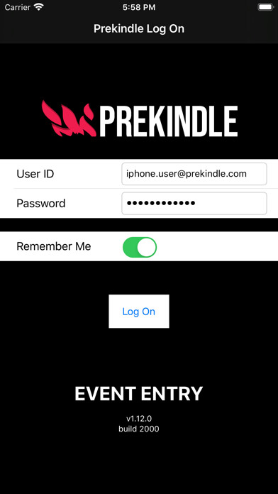 Emulate iPhone app Prekindle Event Entry using MyAndroid