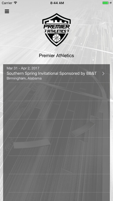 Emulate iPhone app Premier Athletics Events using MyAndroid