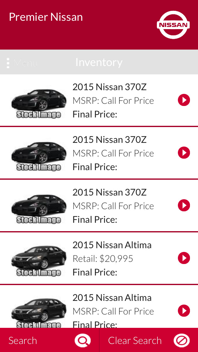 Emulate iPhone app Premier Nissan using MyAndroid