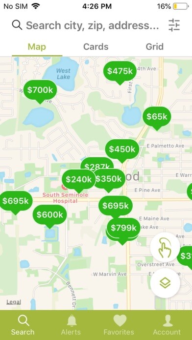 Emulate iPhone app Premium Properties Home Search using MyAndroid