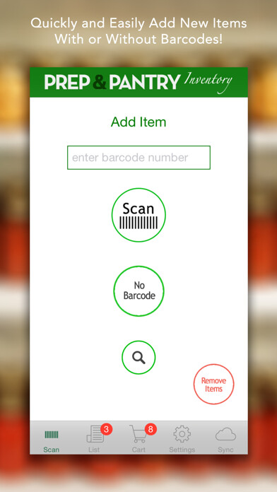 Emulate iPhone app Prep & Pantry Lite - Food Storage Organizer using MyAndroid Emulate iPhone app Prep & Pantry Lite - Food Storage Organizer using MyAndroid