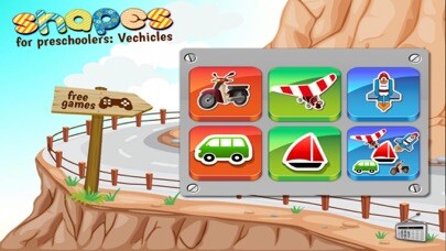 Emulate iPhone app Preschoolers Shapes: Vehicles using MyAndroid