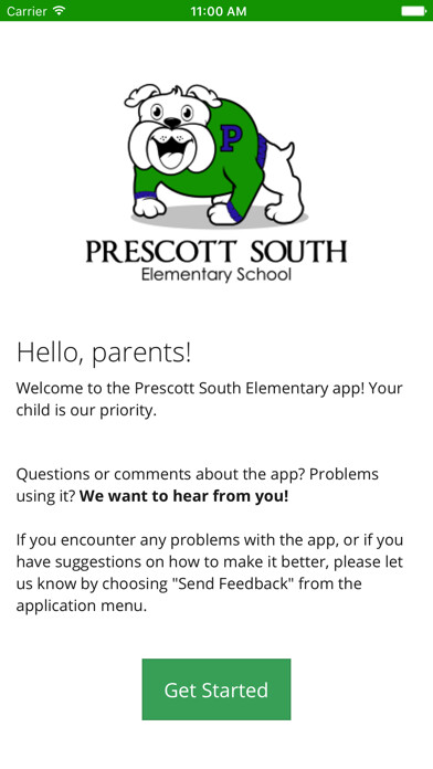Emulate iPhone app Prescott South Elementary using MyAndroid